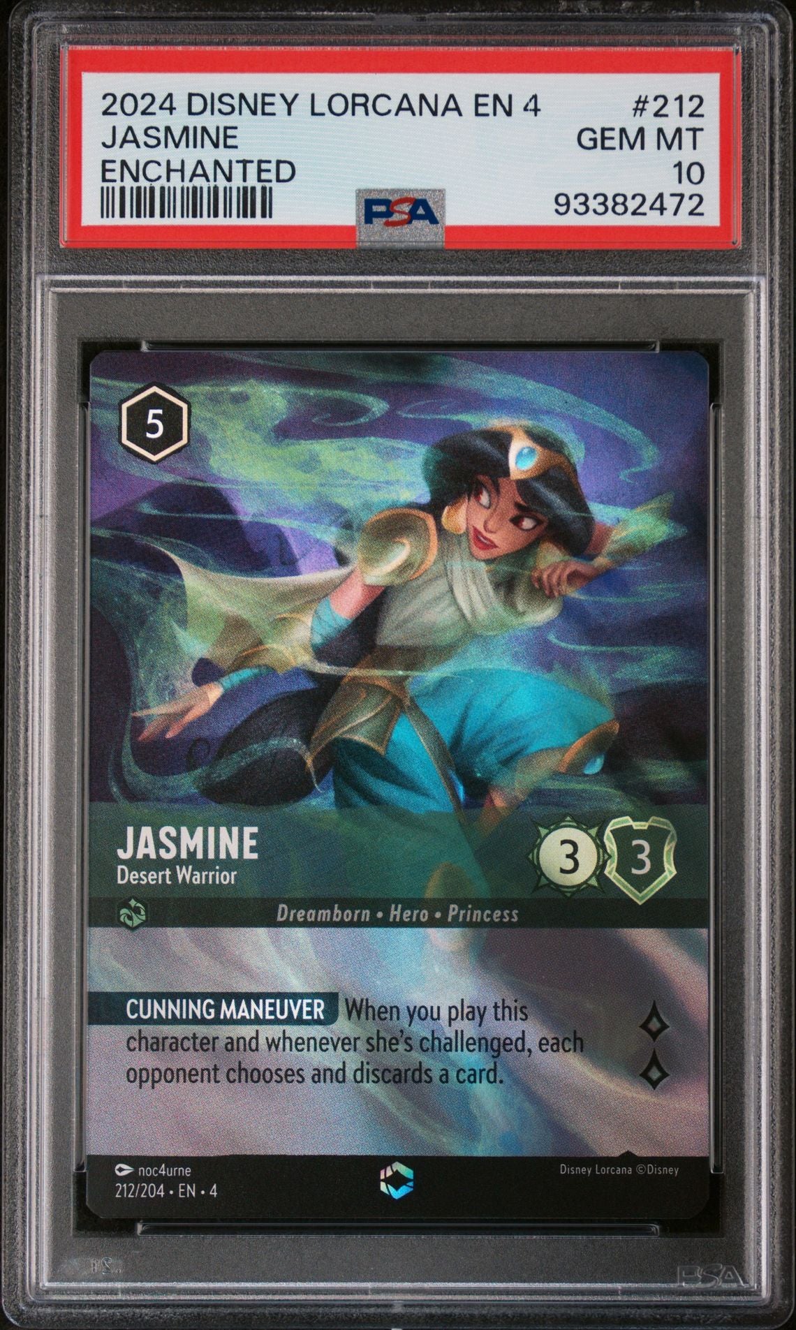 PSA10DISNEY LORCANAジャスミン #212 3209 2024 DISNEY LORCANA URSULA'S RETURN 212 JASMINE ENCHANTED