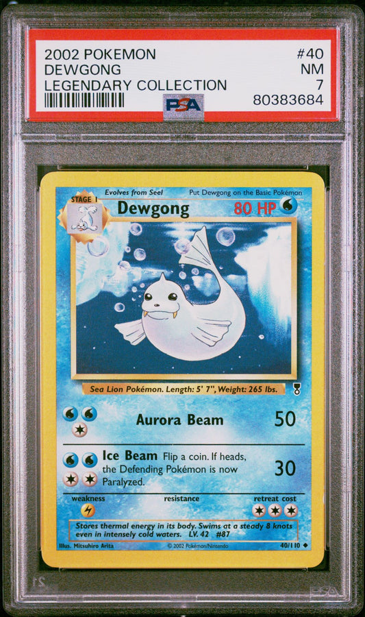 2002 POKEMON LEGENDARY COLLECTION #40 DEWGONG - PSA 7 NEAR MINT