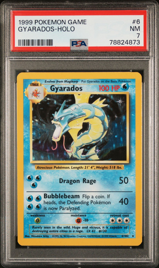 1999 POKEMON GAME #6 GYARADOS-HOLO - PSA 7 NEAR MINT