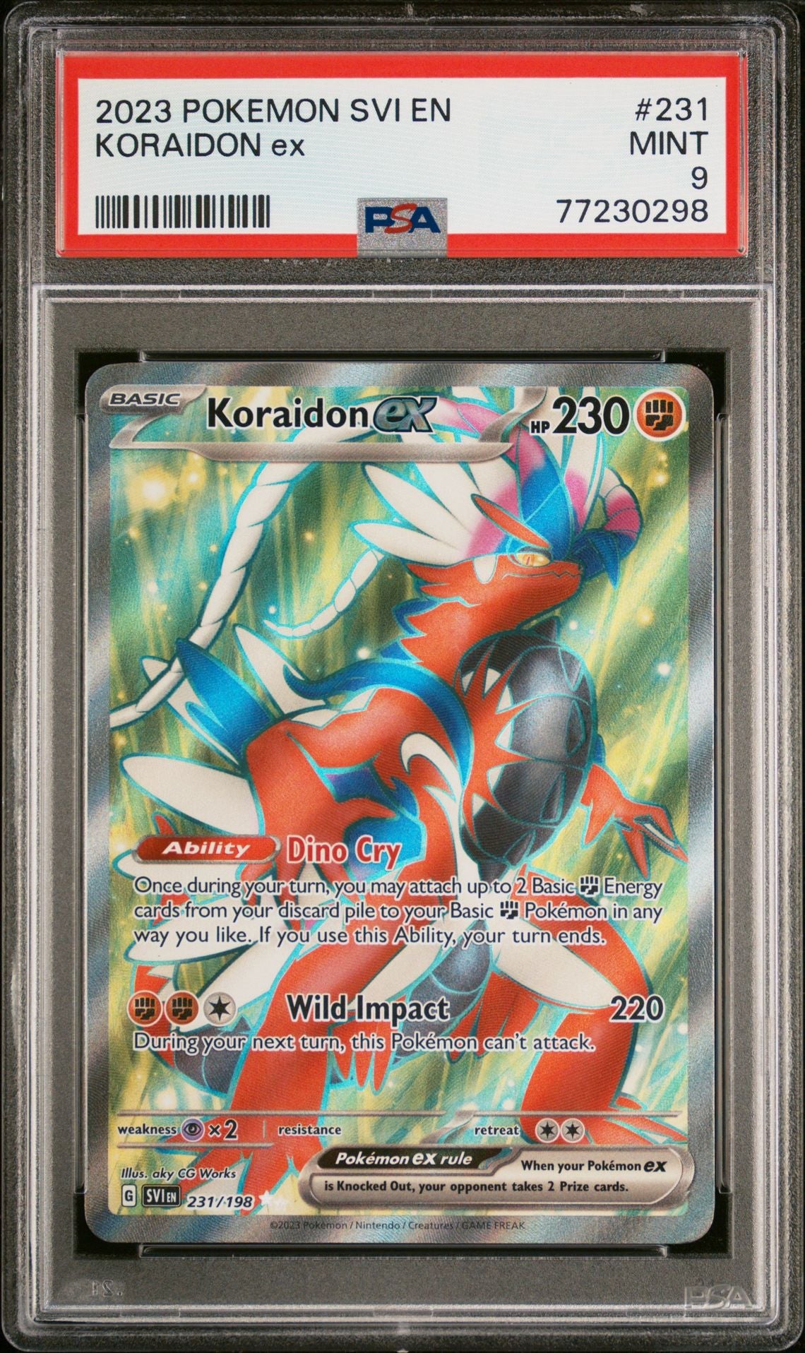 2023 POKEMON SVI EN-SCARLET & VIOLET #231 KORAIDON EX ULTRA RARE - PSA 9 MINT