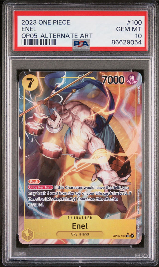 2023 ONE PIECE AWAKENING OF THE NEW ERA #100 ENEL ALTERNATE ART - PSA 10 GEM MINT