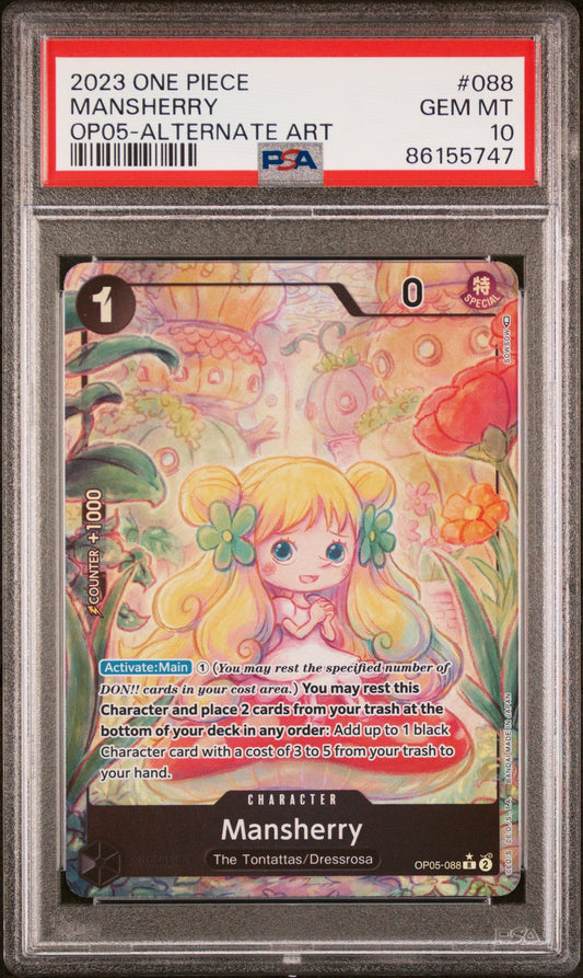 2023 ONE PIECE AWAKENING OF THE NEW ERA #088 MANSHERRY ALTERNATE ART - PSA 10 GEM MINT