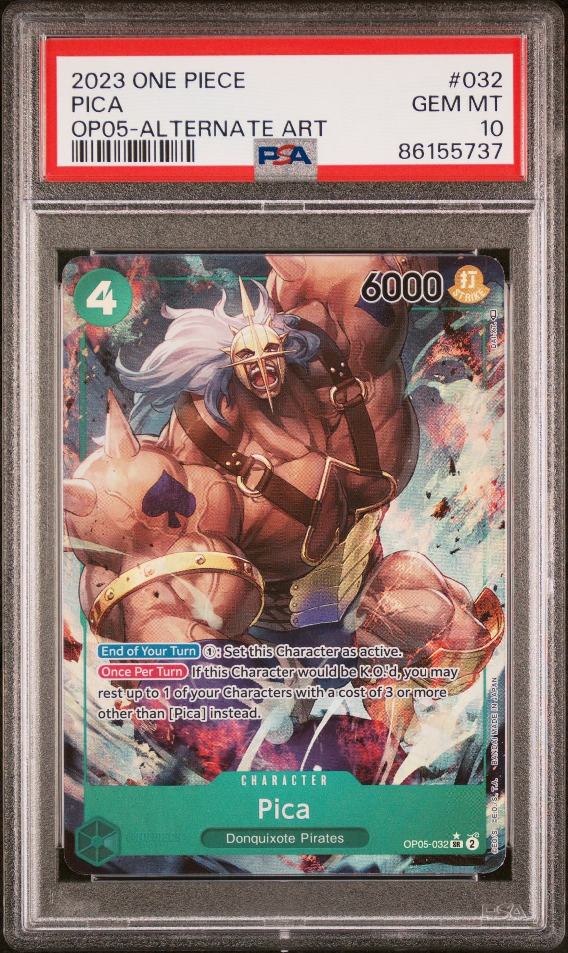 2023 ONE PIECE AWAKENING OF THE NEW ERA #032 PICA ALTERNATE ART - PSA 10 GEM MINT