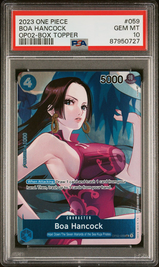 2023 ONE PIECE PARAMOUNT WAR #059 BOA HANCOCK BOX TOPPER - PSA 10 GEM MINT