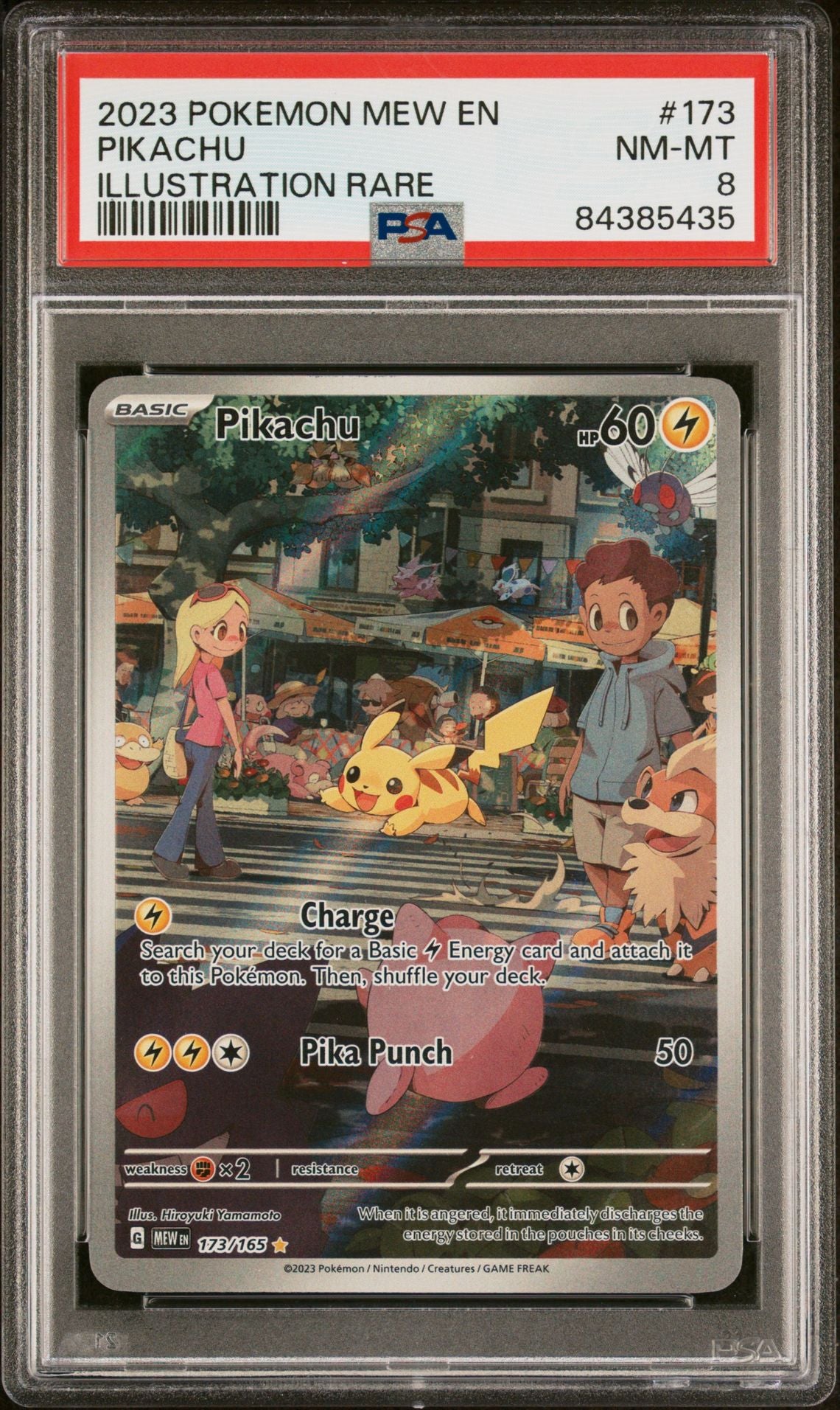 2023 POKEMON 151 #173 PIKACHU ILLUSTRATION RARE - PSA 8 NM-MT