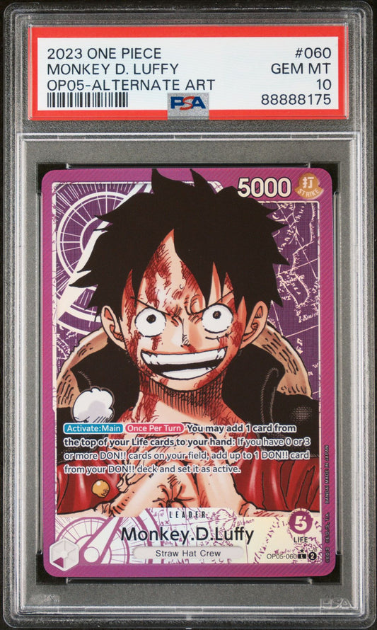 2023 ONE PIECE AWAKENING OF THE NEW ERA #060 MONKEY D. LUFFY ALTERNATE ART - PSA 10 GEM MINT