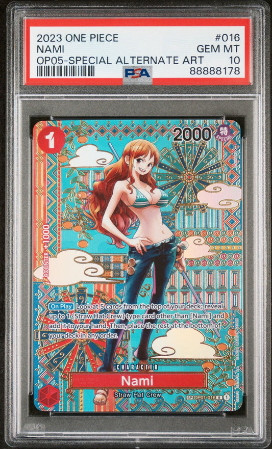 2023 ONE PIECE AWAKENING OF THE NEW ERA #016 NAMI SPECIAL ALTERNATE ART - PSA 10 GEM MINT