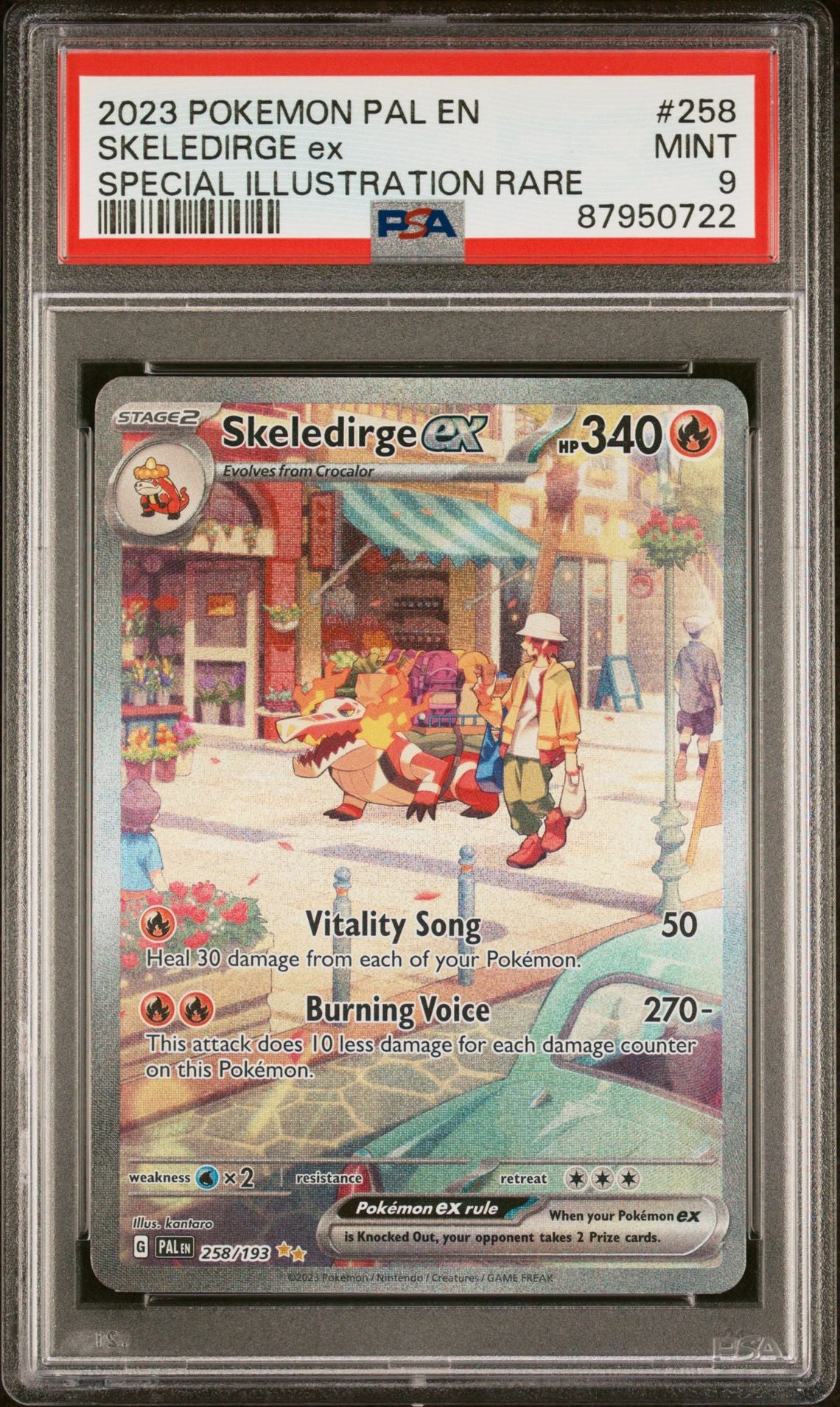 2023 POKEMON PALDEA EVOLVED 258 SKELEDIRGE EX SPECIAL ILLUSTRATION RARE - PSA 9 MINT