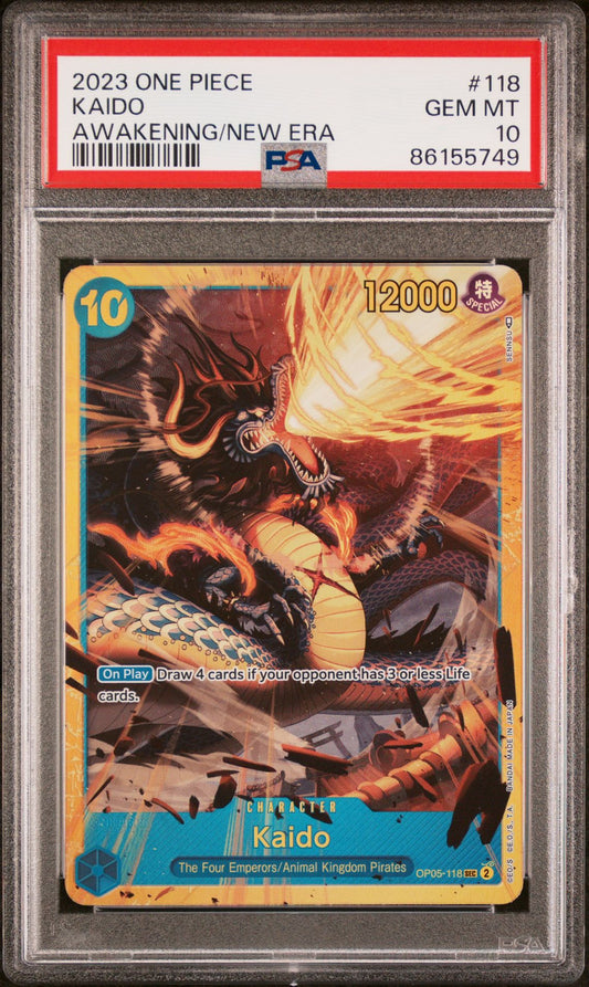 2023 ONE PIECE AWAKENING OF THE NEW ERA #118 KAIDO - PSA 10 GEM MINT