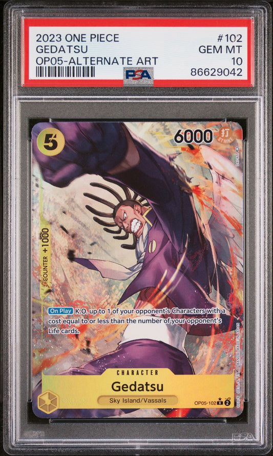 2023 ONE PIECE AWAKENING OF THE NEW ERA #102 GEDATSU ALTERNATE ART - PSA 10 GEM MINT