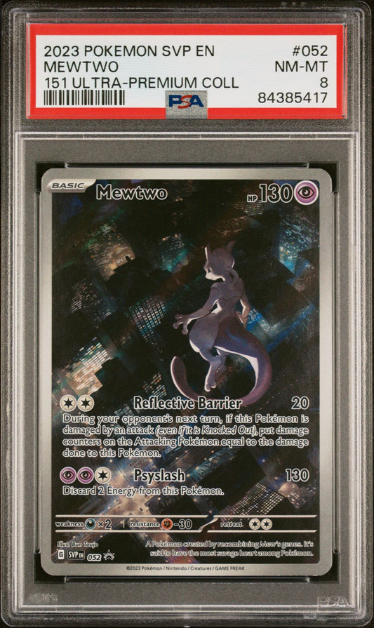 2023 POKEMON SVP EN-SV BLACK STAR PROMO #052 MEWTWO 151 ULTRA-PREMIUM COLLECTION - PSA 8 NM-MT