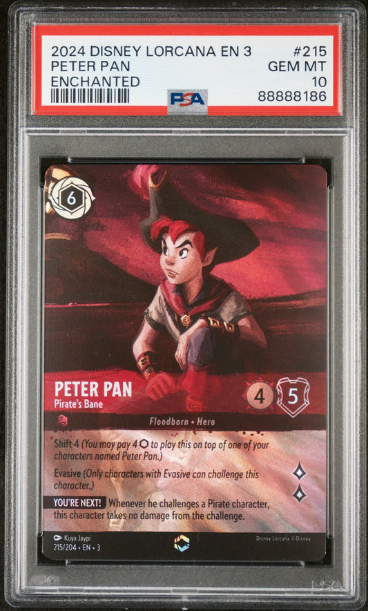 2024 DISNEY LORCANA EN 3-INTO THE INKLANDS 215 PETER PAN - PIRATE'S BANE ENCHANTED