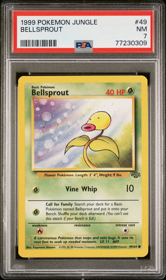 1999 POKEMON JUNGLE #49 BELLSPROUT - PSA 7 NEAR MINT