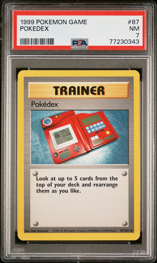 1999 POKEMON GAME #87 POKEDEX - PSA 7 NEAR MINT