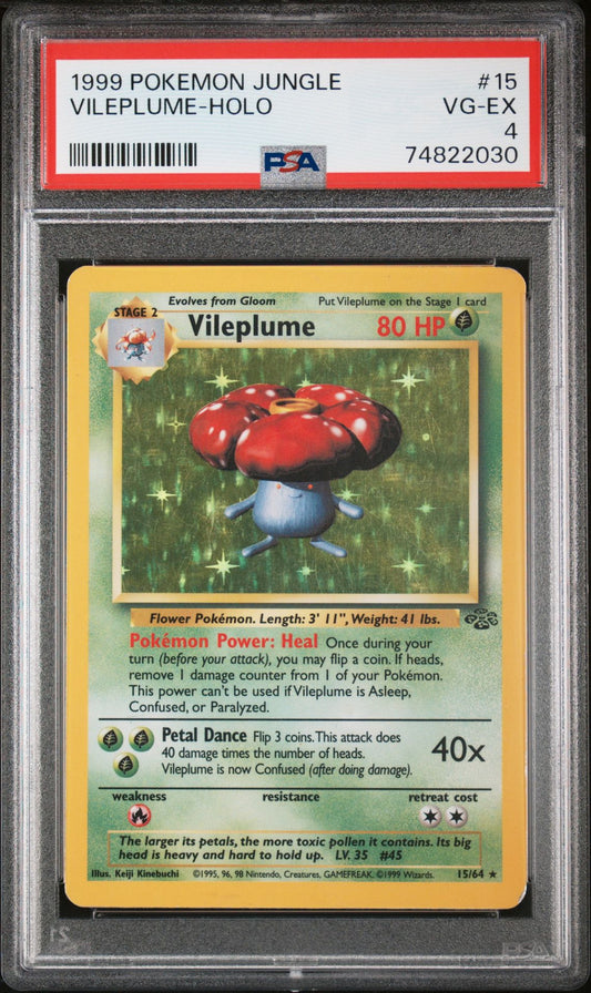 1999 POKEMON JUNGLE #15 VILEPLUME-HOLO - PSA 4 VERY GOOD-EXCELLENT